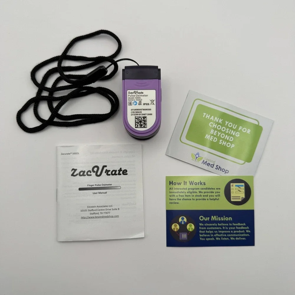 Zacurate Pro Series 500DL Fingertip Pulse Oximeter Includes Box and Manual